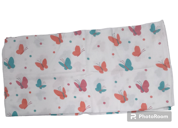 DBABST2 - Butterfly print newborn baby swaddles