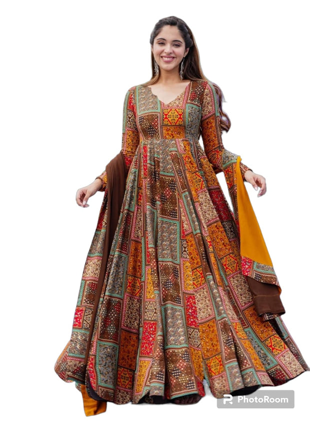 DSUITA5 - DHRUVA HEAVY FENCY GOWN WITH DUPPATTA