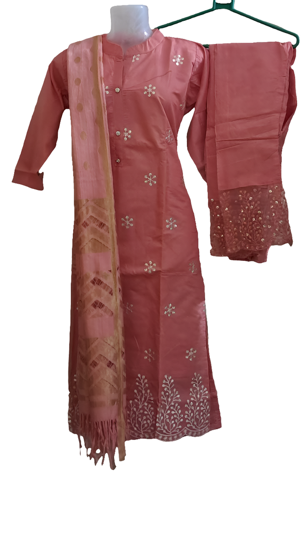 CSUIT1 - Chanderi silk suit