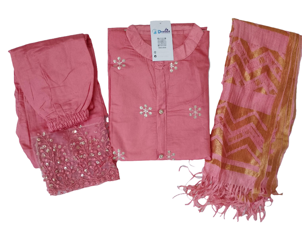 CSUIT1 - Chanderi silk suit